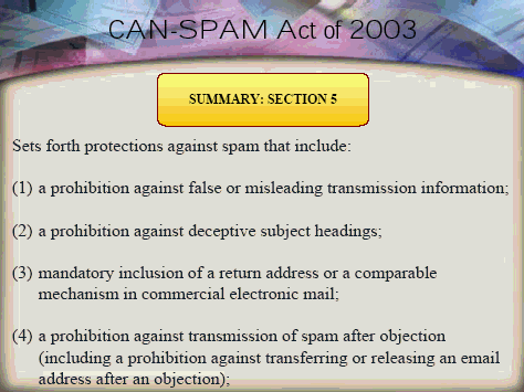 Can-Spam Section 5